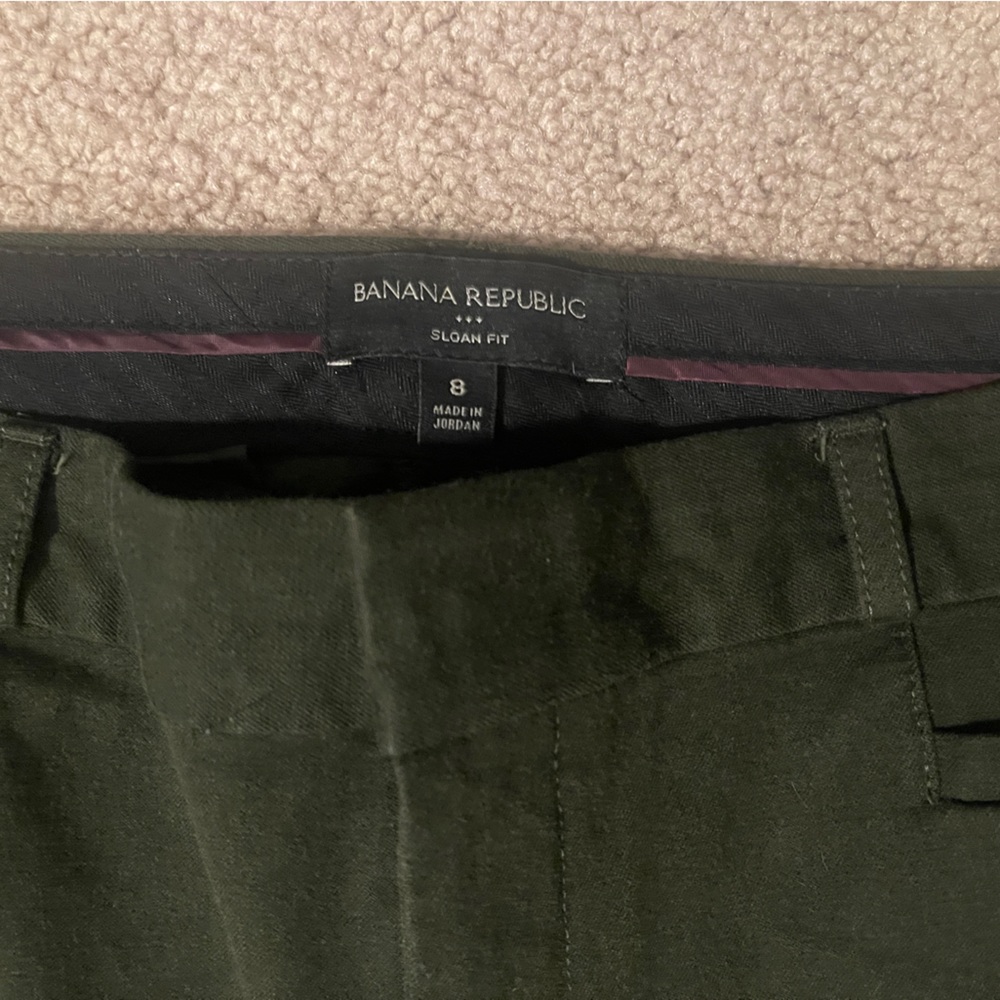 Banana Republic slim leg ankle length Sloan pants in dark green - size 8 - Picture 3 of 3